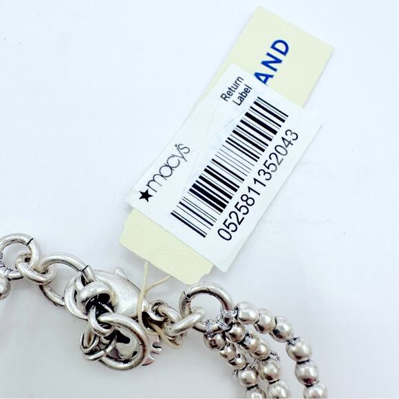 Lucky Brand Sugar Plum Bracelet NWT Three Strand Costume Jewelry Two tone Metal - Picture 8 of 9
